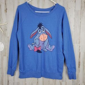 Disney Eeyore Long Sleeve Sweatshirt Blue Size 11/13